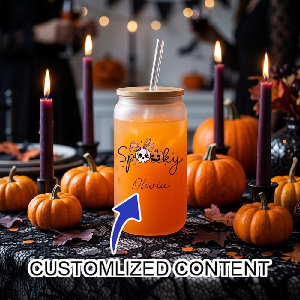 Reusable Straw - Gelas Minum Halloween Seram dengan Nama