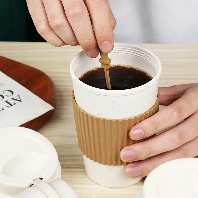 Cangkir kopi 450ML dengan tutu - Reusable Straw ulasan dan harga