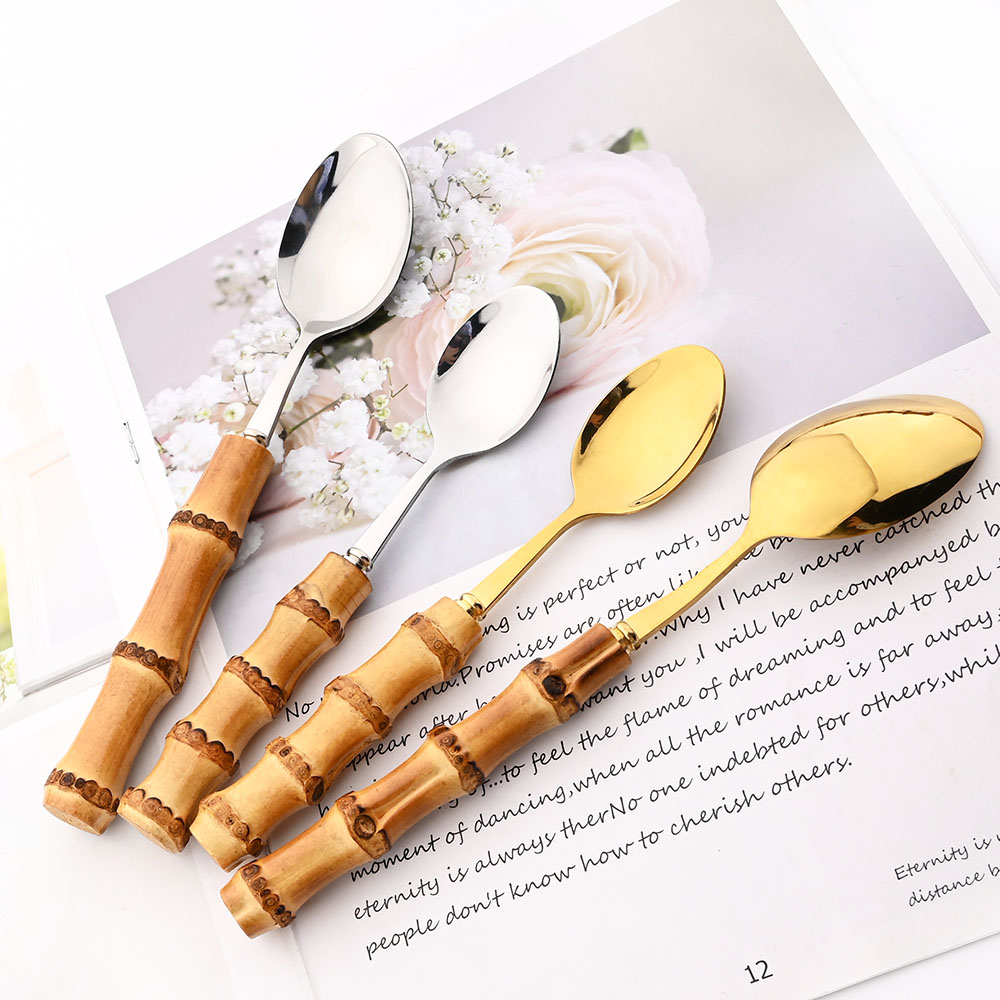 6 buah Set peralatan makan 304 - Bamboo Cutlery ulasan dan harga