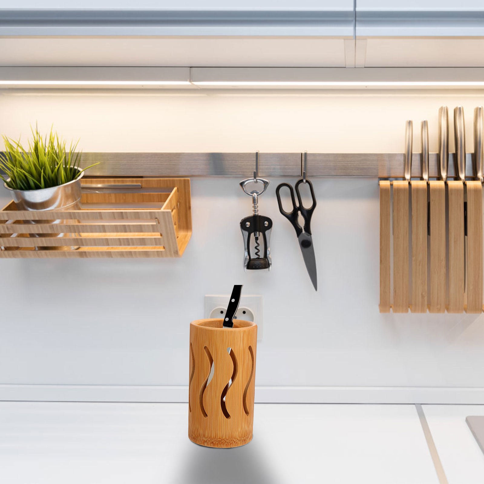 Rak Penyimpan Peralatan Makan  - Bamboo Cutlery ulasan dan harga