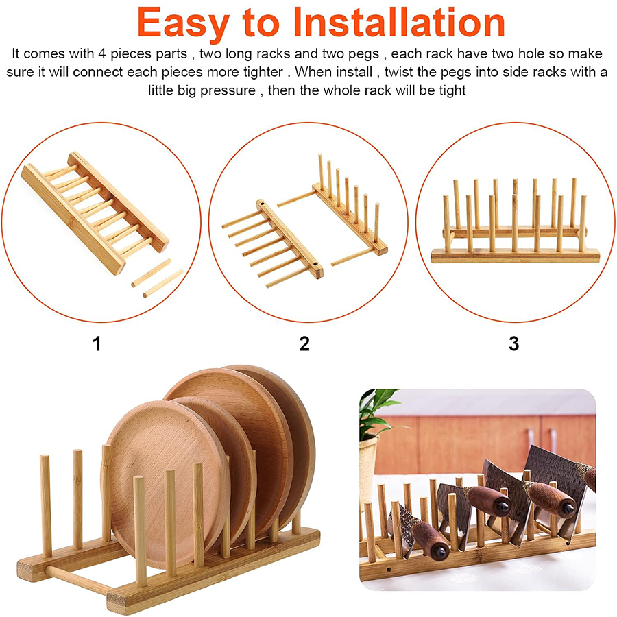 1 buah/2 buah Rak Piring Bambu - Bamboo Cutlery ulasan dan harga